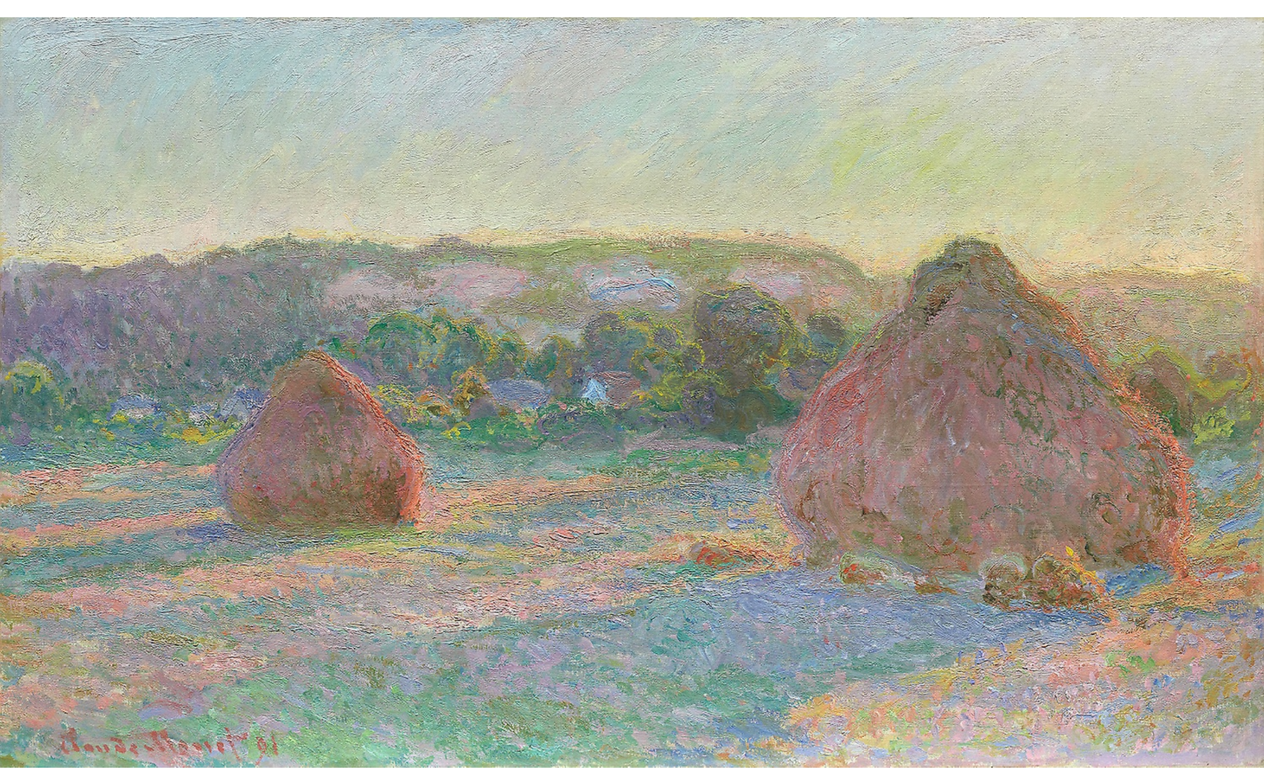 Claude Monet Stacks of Wheat End of Summer 1890 91. The Art Institute of Chicago Gift of Arthur M. Wood Sr. in memory of Pauline Palmer Wood.