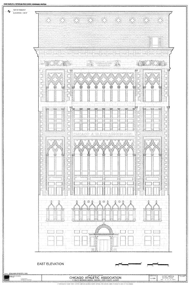 Chicago Athletic Association Hotel Exterior Blue Print