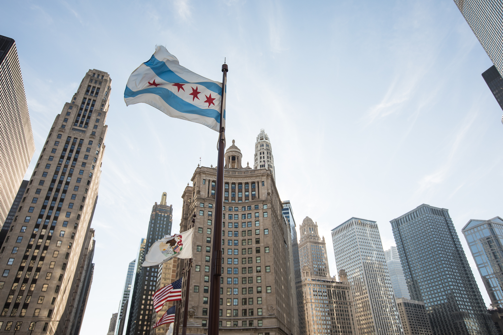 Winter in the Loop Chicago flag